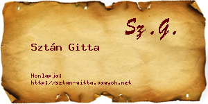 Sztán Gitta névjegykártya
